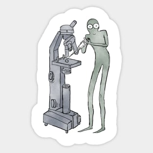 Alien scientist Sticker